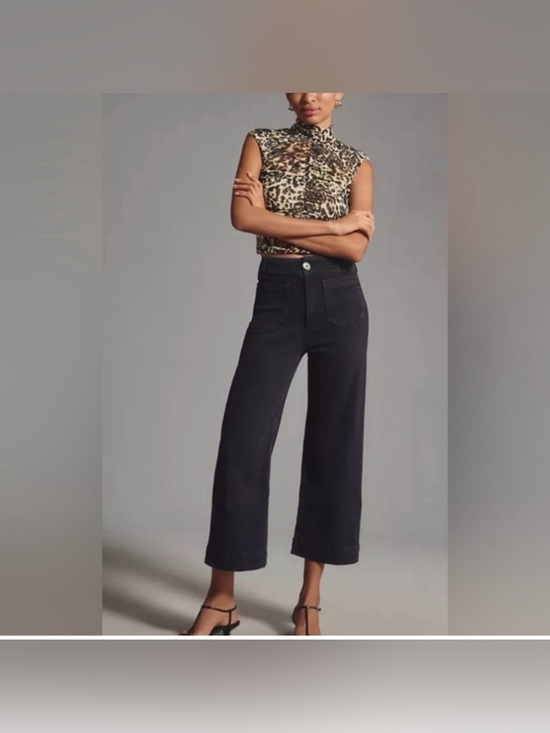 Anthropologie Denim - Anthropologie Pilcro the skipper high rise wide leg crop jeans black wash sz 26